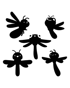 Cute Dragonfly Silhouette Clip Art