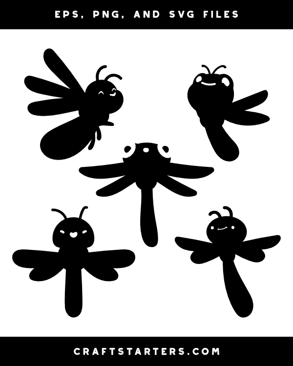 Cute Dragonfly Silhouette Clip Art