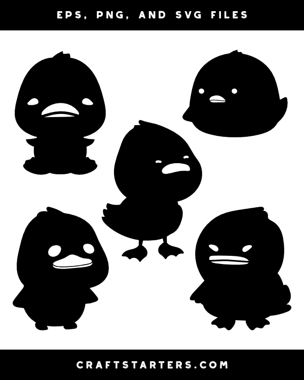 Cute Duck Silhouette Clip Art