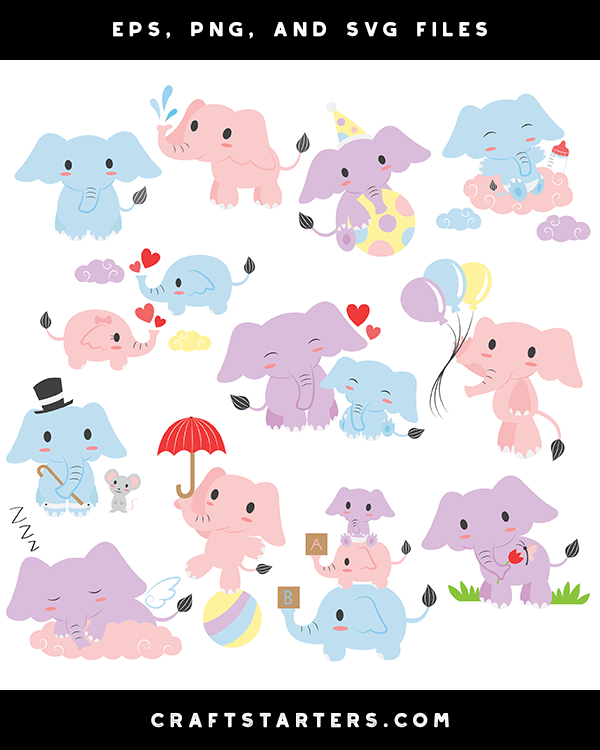 Cute Elephant Clip Art