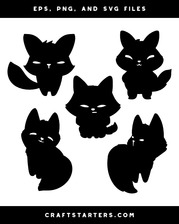 Cute Fox Silhouette Clip Art