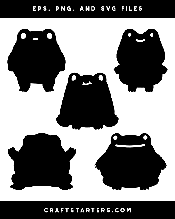 Cute Frog Silhouette Clip Art