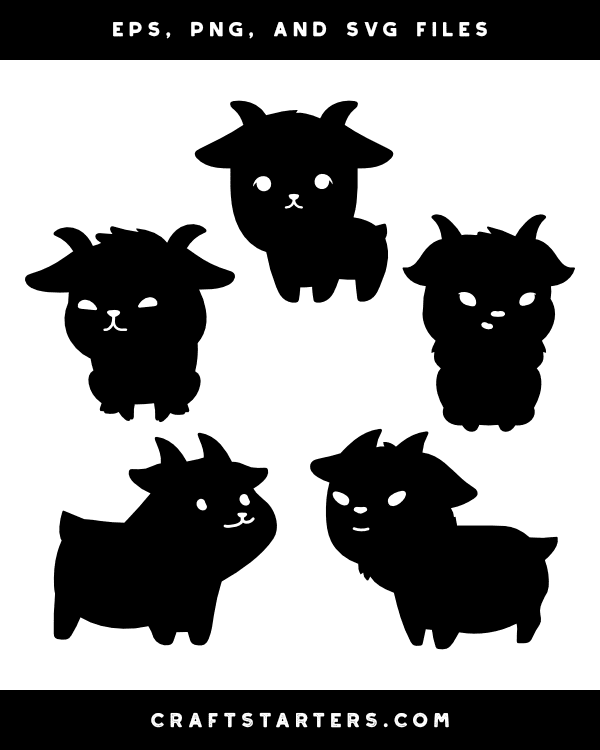 Cute Goat Silhouette Clip Art