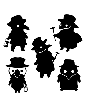 Cute Plague Doctor Silhouette Clip Art