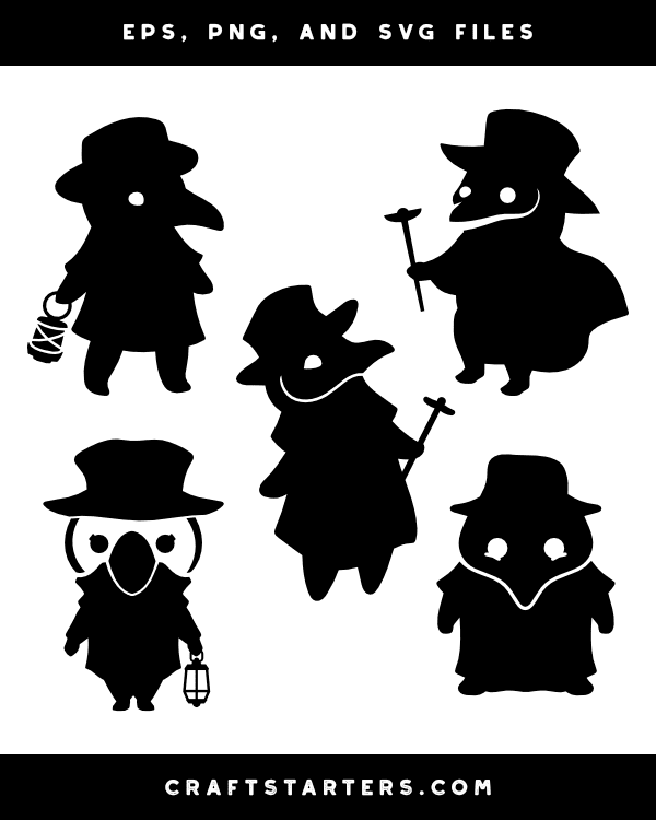 Cute Plague Doctor Silhouette Clip Art