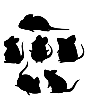 Cute Rat Silhouette Clip Art