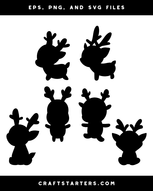 Cute Reindeer Silhouette Clip Art