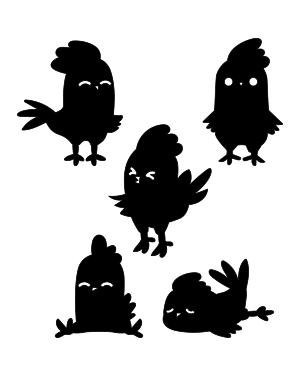 Cute Rooster Silhouette Clip Art