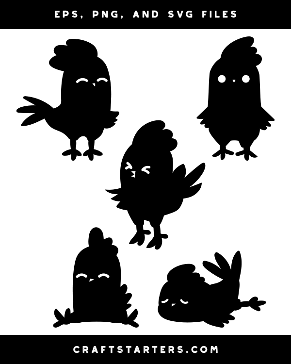 Cute Rooster Silhouette Clip Art