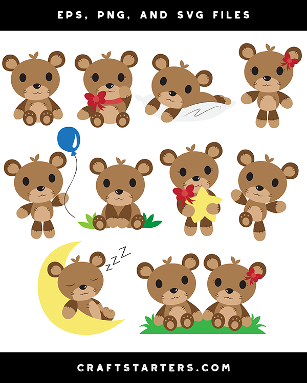 Teddy Bear SVG scrapbook cut file cute clipart files for