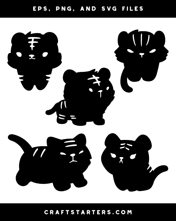 Cute Tiger Silhouette Clip Art