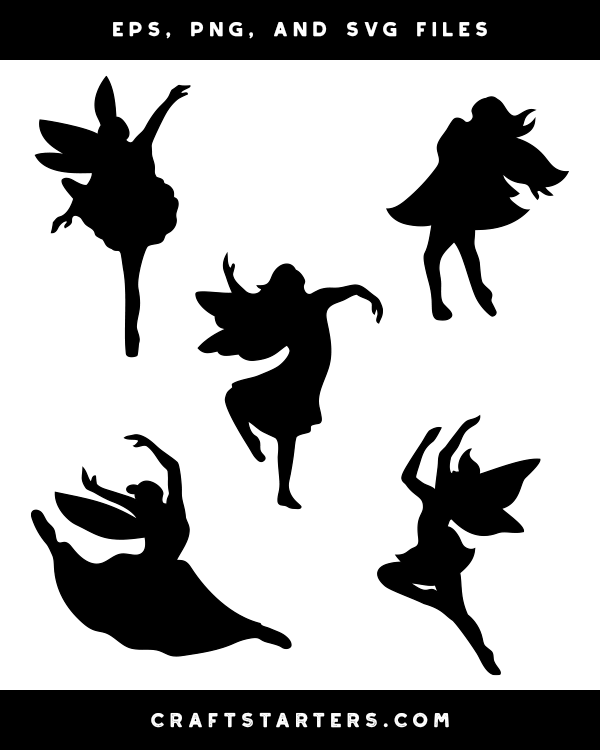 Dancing Fairy Silhouette Clip Art