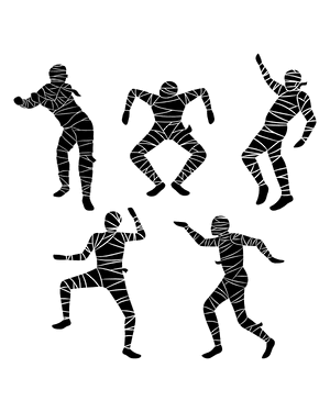 Dancing Mummy Silhouette Clip Art