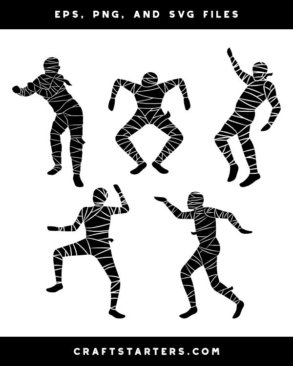 Dancing Mummy Silhouette Clip Art