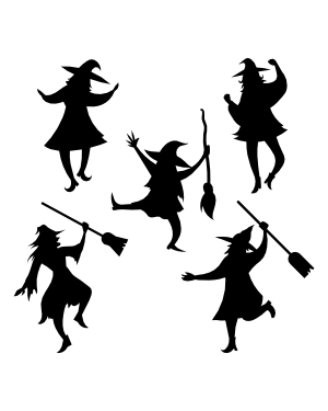 Dancing Witch Silhouette Clip Art