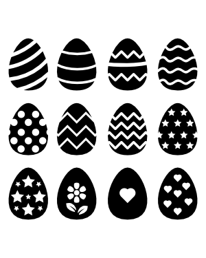 Decorated Easter Egg Silhouette Clip Art