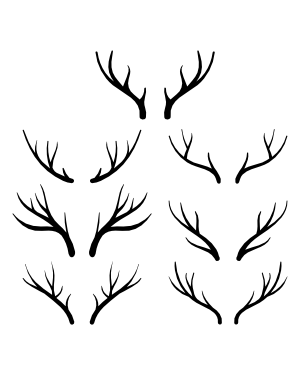 Deer Antlers Silhouette Clip Art