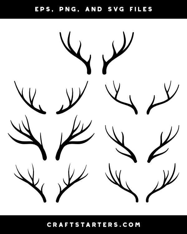 Deer Antlers Silhouette Clip Art