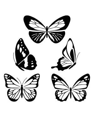 Detailed Butterfly Silhouette Clip Art