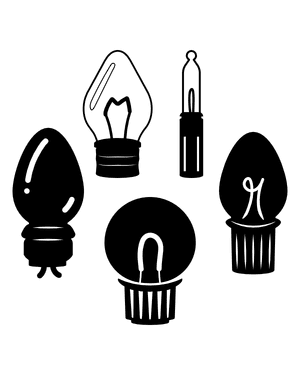 Detailed Christmas Light Silhouette Clip Art