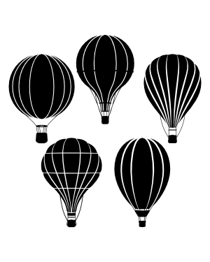 Detailed Hot Air Balloon Silhouette Clip Art