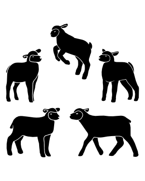 Detailed Lamb Silhouette Clip Art