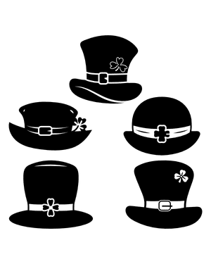 Detailed Leprechaun Hat Silhouette Clip Art