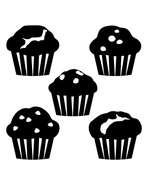 Detailed Muffin Silhouette Clip Art