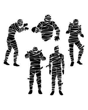 Detailed Mummy Silhouette Clip Art