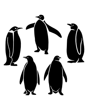 Detailed Penguin Silhouette Clip Art