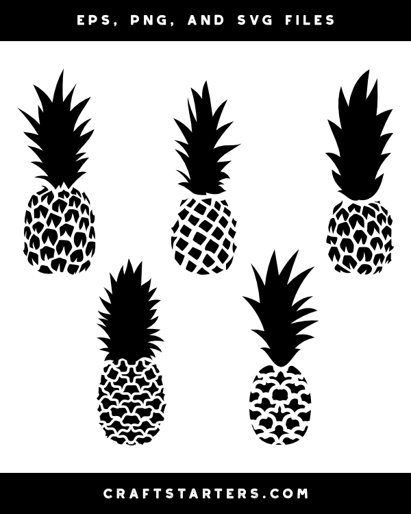 Detailed Pineapple Silhouette Clip Art