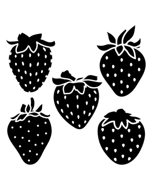 Detailed Strawberry Silhouette Clip Art
