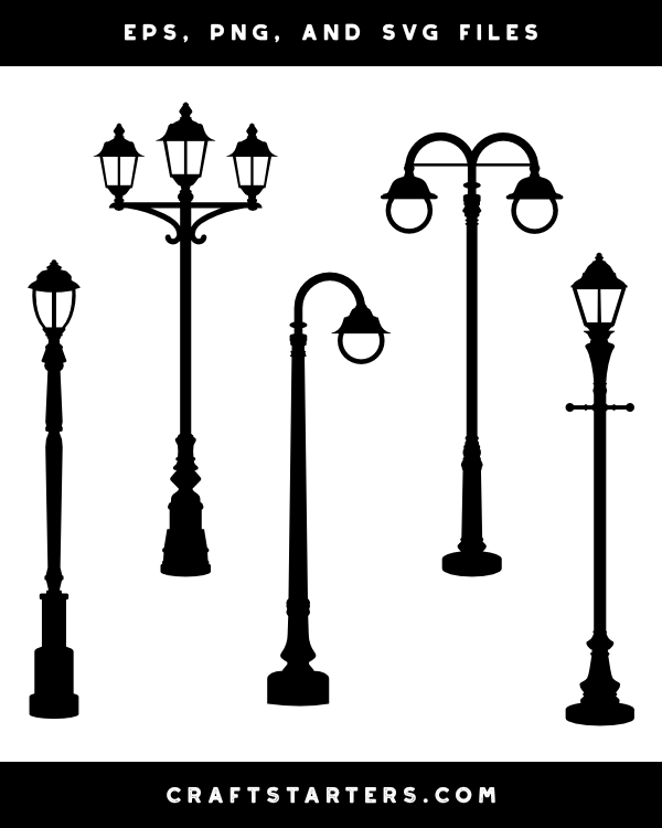 Street Lights SVG  Street Lamp Silhouette - ETC Craft Marketplace