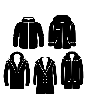 Detailed Winter Jacket Silhouette Clip Art