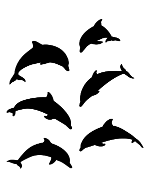 Diving Dolphin Silhouette Clip Art
