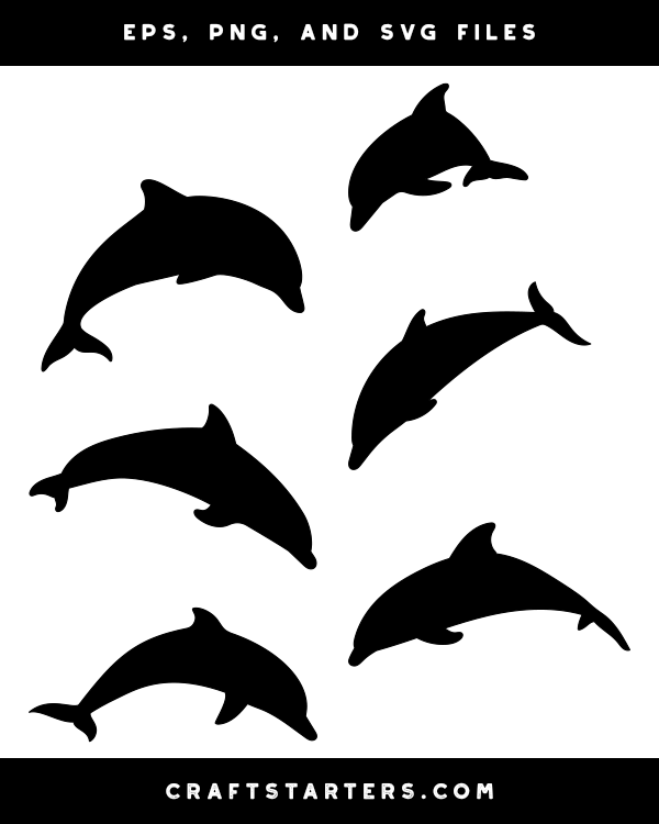 Diving Dolphin Silhouette Clip Art