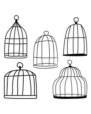 Doodle Bird Cage Silhouette Clip Art