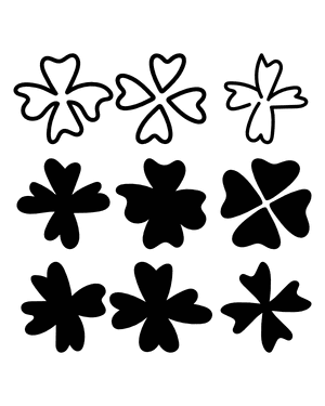 Doodle Four Leaf Clover Silhouette Clip Art