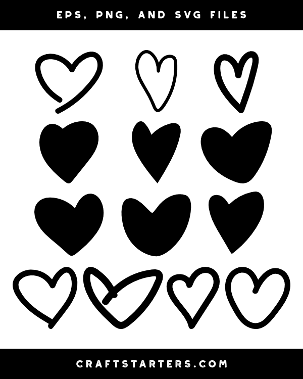 Doodle Heart Silhouette Clip Art