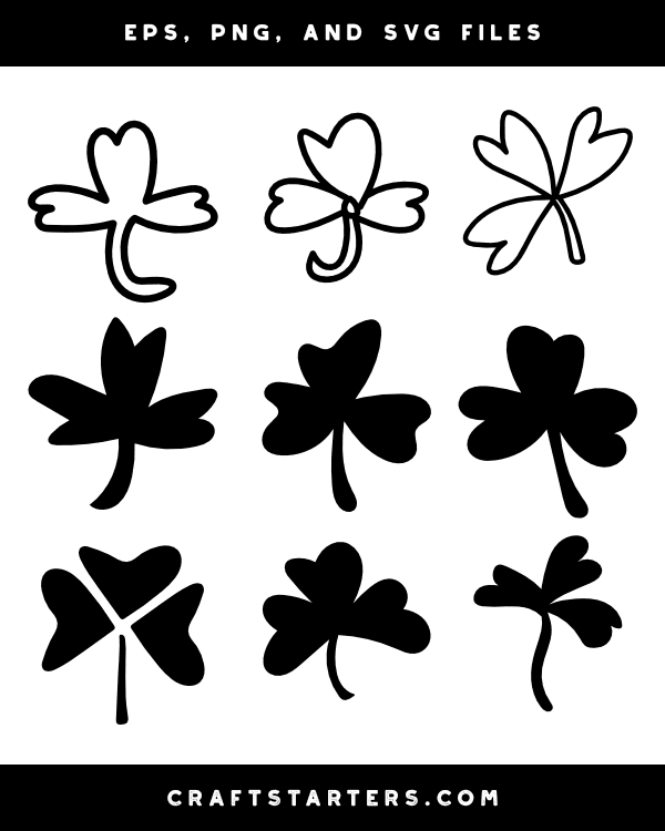 Doodle Shamrock Silhouette Clip Art