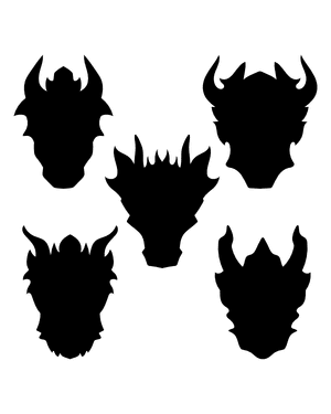 Dragon Head Front View Silhouette Clip Art