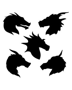 Dragon Head Profile Silhouette Clip Art