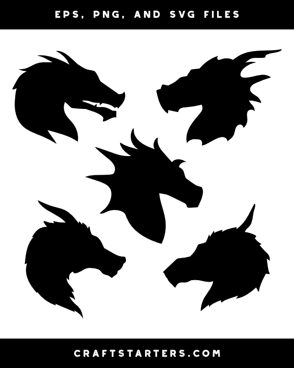 Dragon Head Profile Silhouette Clip Art