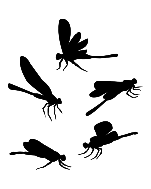 Dragonfly Side View Silhouette Clip Art