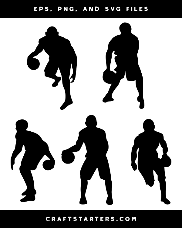 basketball player silhouette dribbling