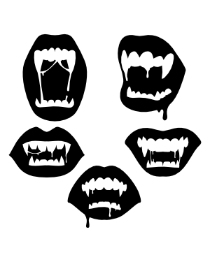 Drooling Vampire Mouth Silhouette Clip Art