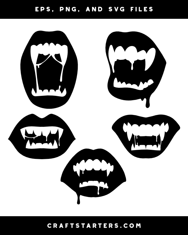 Drooling Vampire Mouth Silhouette Clip Art
