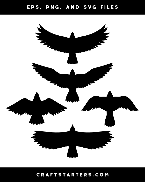 Eagle Top View Silhouette Clip Art