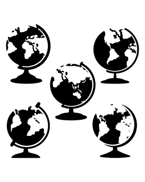 Earth Globe Silhouette Clip Art