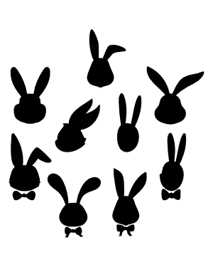 Easter Bunny Head Silhouette Clip Art